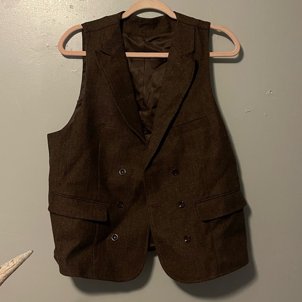Brown Double-Breasted Vest
